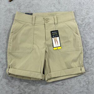 NEW Eddie Bauer Women's 6 Rolled Hem Bermuda Shorts Nylon/Spandex Adjustable